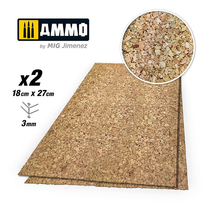 AMMO by Mig Jimenez A.MIG-8843 CREATE CORK Thick Grain (3mm) 2 pcs