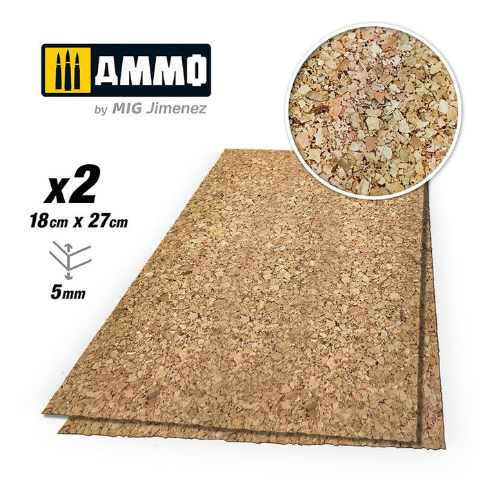 AMMO by Mig Jimenez A.MIG-8845 CREATE CORK Thick Grain (5mm) 2 pcs