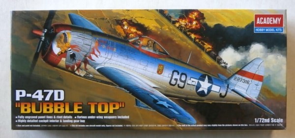 Academy 12491 (2174)1/72 P-47D T/BOLT "BUBBLE-TOP"