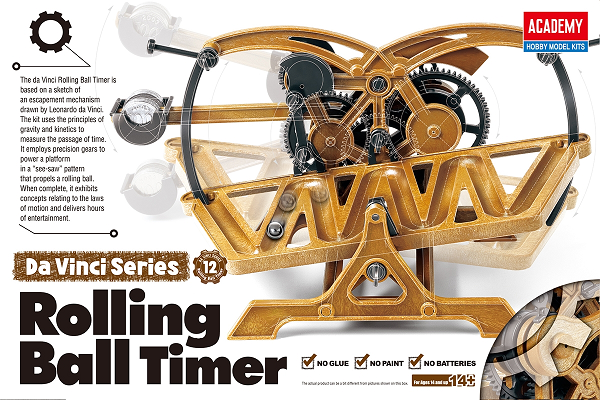 Academy 18174 Rolling Ball Timer - Da Vinci Series No. 12 (Snap Kit)