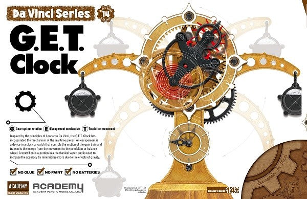 Academy 18185 G.E.T. Clock - Da Vinci Series No. 14 (Snap Kit)