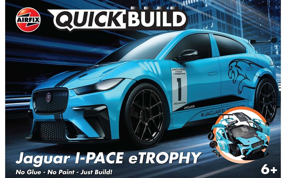 Airfix J6033 QUICK BUILD: Jaguar I-PACE eTROPHY (Blue)