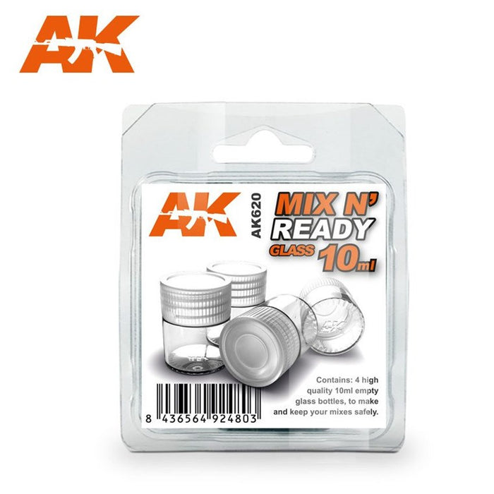 AK Interactive AK620 PAINT TOOLS - MIX N READY 10ML GLASS (4)