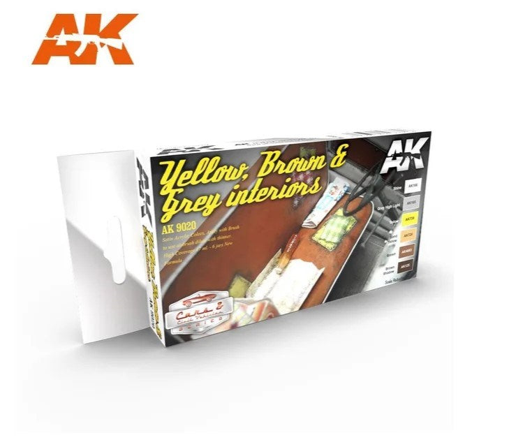 AK Interactive AK9020 AUTO YELLOW BROWN GREY INTERIOR