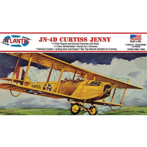 Atlantis Models CL534 1/48 JN-4D Curtiss Jenny w/Pilots and Ground Crewman Figurines