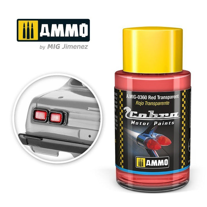 AMMO by Mig Jimenez A.MIG-0360 Cobra Motor Red Transparent Acrylic Paint