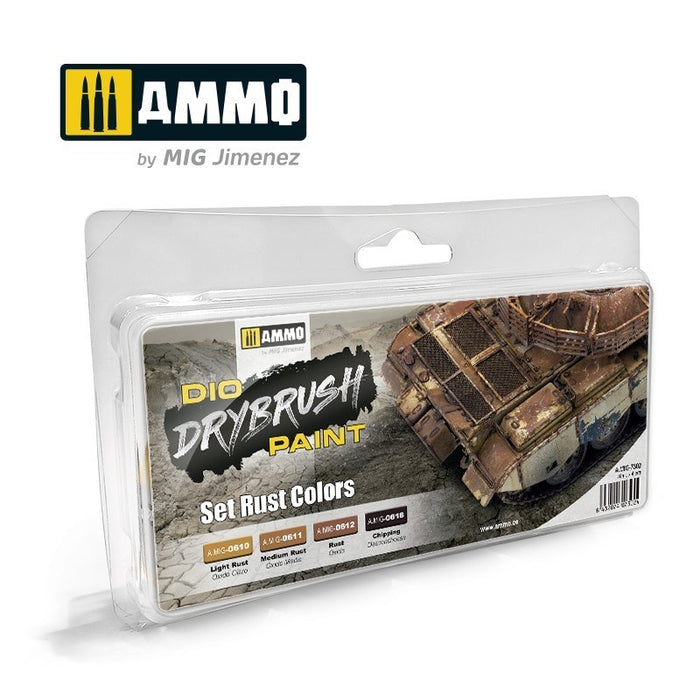 AMMO by Mig Jimenez A.MIG-7302 Drybrush Set Rust Colors