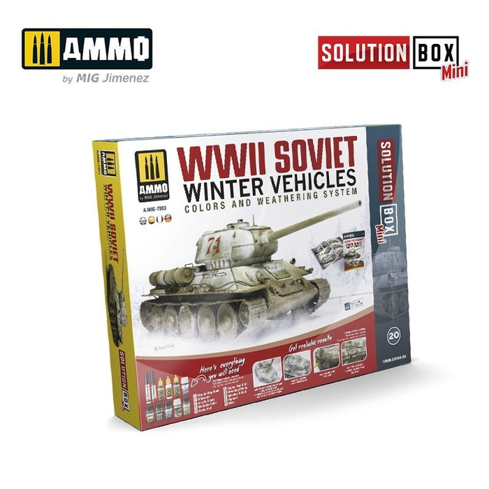 AMMO by Mig Jimenez A.MIG-7903 Solution Box  MINI 20 How to paint WWII Soviet Winter Vehicles