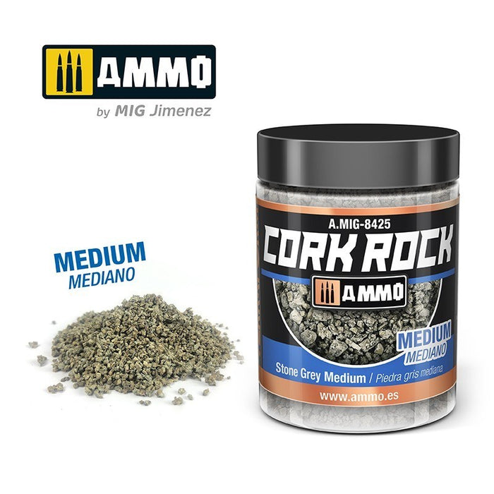 AMMO by Mig Jimenez A.MIG-8425 Terraform Cork Rock Stone Grey Medium Jar 100ml