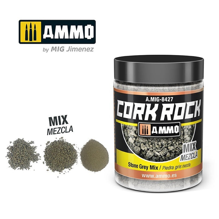 AMMO by Mig Jimenez A.MIG-8427 Terraform Cork Rock Stone Grey Mix Jar 100ml