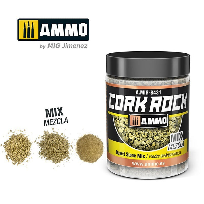 AMMO by Mig Jimenez A.MIG-8431 Terraform Cork Rock Desert Stone Mix Jar 100ml