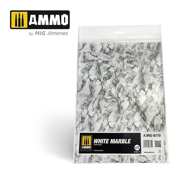 AMMO by Mig Jimenez A.MIG-8770 White Marble. Sheet of Marble 2 pcs