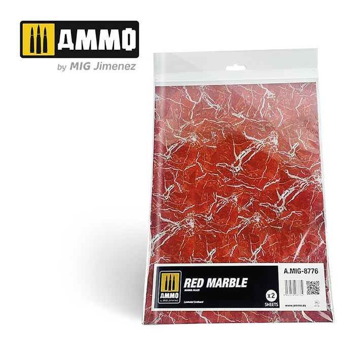 AMMO by Mig Jimenez A.MIG-8776 Red Marble. Sheet of Marble 2 pcs