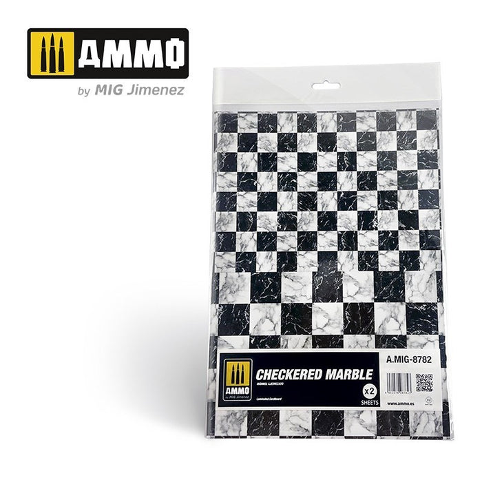 AMMO by Mig Jimenez A.MIG-8782 Checkered Marble. Sheet of Marble 2 pcs