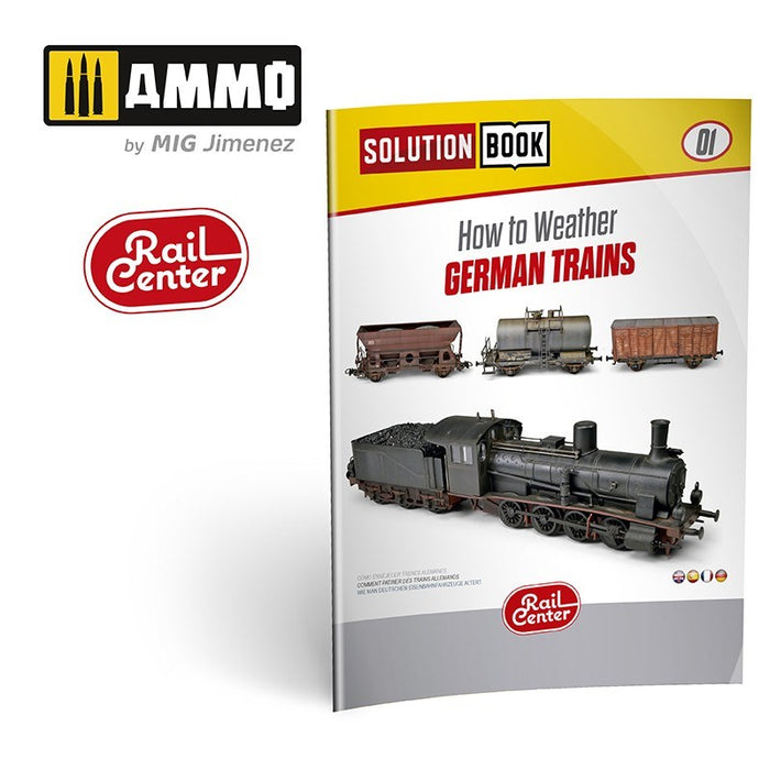 AMMO by Mig Jimenez AMMO.R-1200 AMMO RAIL CENTER SOLUTION BOX #01 GERMAN TRAINS. All Weathering Products