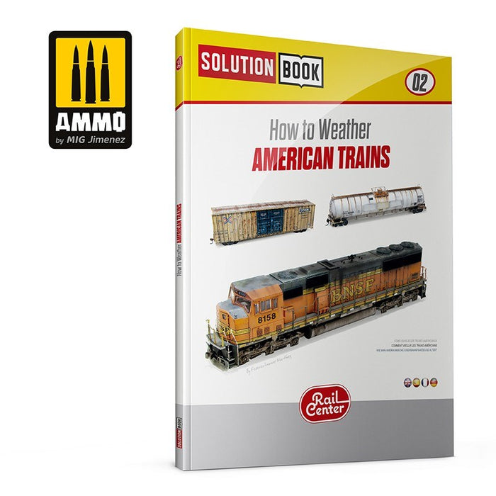AMMO by Mig Jimenez AMMO.R-1201 AMMO RAIL CENTER SOLUTION BOX MINI #02 AMERICAN TRAINS. All Weathering Products