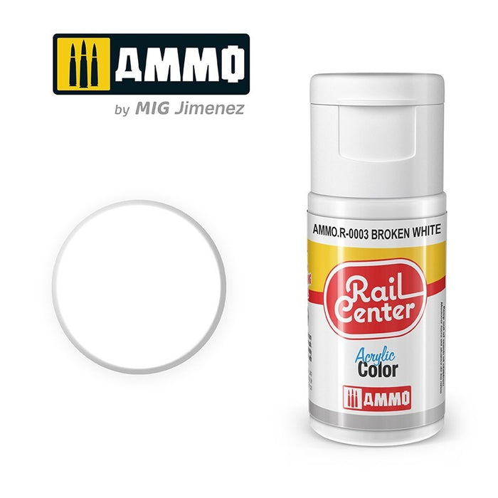 AMMO by Mig Jimenez AMMO.R-0003 Rail Center White Acrylic Paint