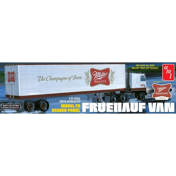 AMT 1234 1/25 Fruehauf Beaded Panel Van/Trailer - Miller High Life