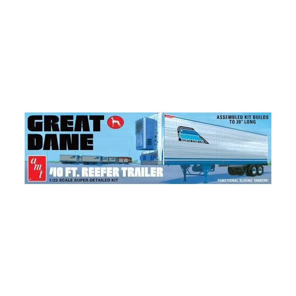 AMT 1249 1/25 Great Dane 40ft Reefer Trailer - Functional Sliding Tandem
