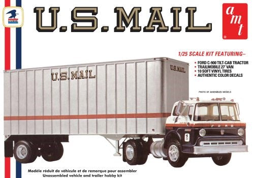 AMT 1326 1/25 Ford C600 US Mail Truck and Trailer