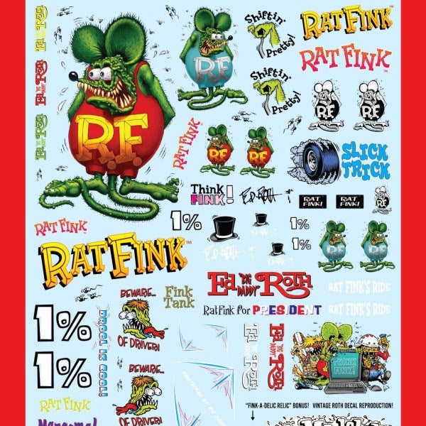 AMT MKA045 1/25 Ed Roth's 'Rat Fink' - Deluxe Decal Pack