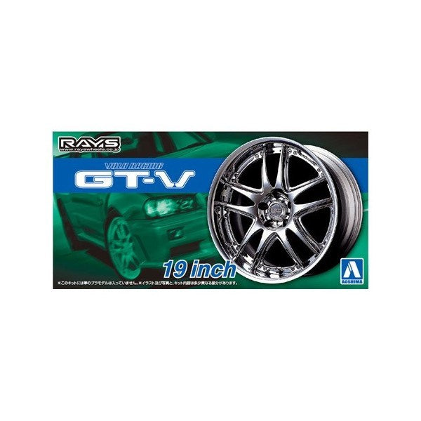 Aoshima 5462 1/24 Volk Racing GT-V 19-Inch - Wheels and Tires (2 Pairs)