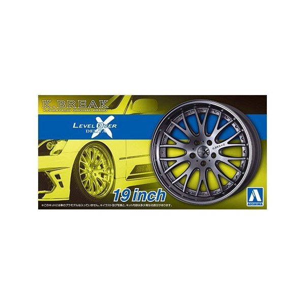 Aoshima 06115 1/24 K-Break Level Over Delta X 19-Inch - Wheels and Tires (2 Pairs)