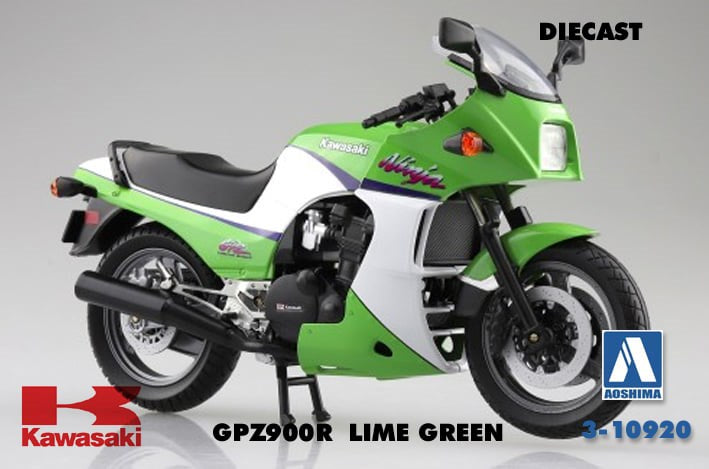 Aoshima 10920 1/12 KAWASAKI GPZ900R LIME GREEN