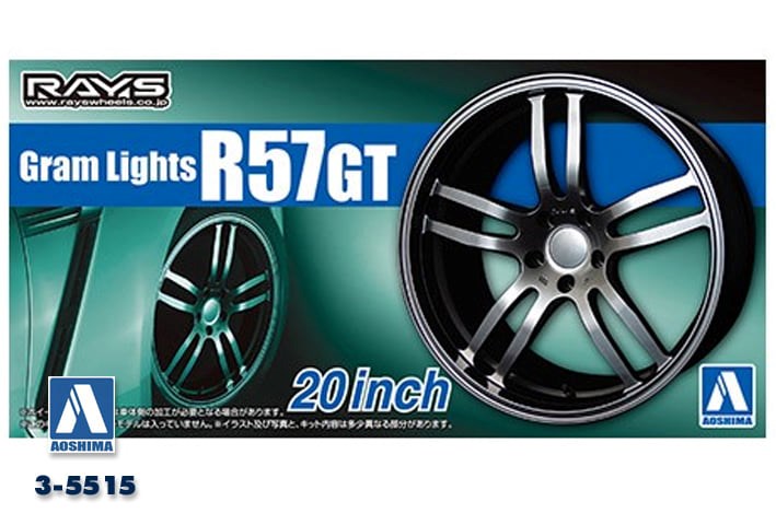 Aoshima 5515 1/24 RIMS & TIRES "GRAM LIFGTS R57GT 20"