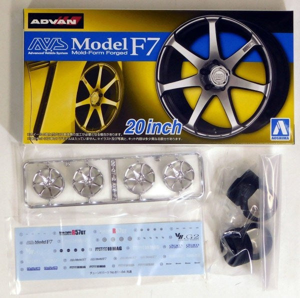 Aoshima 5516 1/24 RIMS & TIRES "AVS MODEL F7 20"