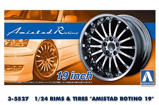 Aoshima 5527 #85 1/24 RIMS & TIRES "AMISTAD ROTINO 19"