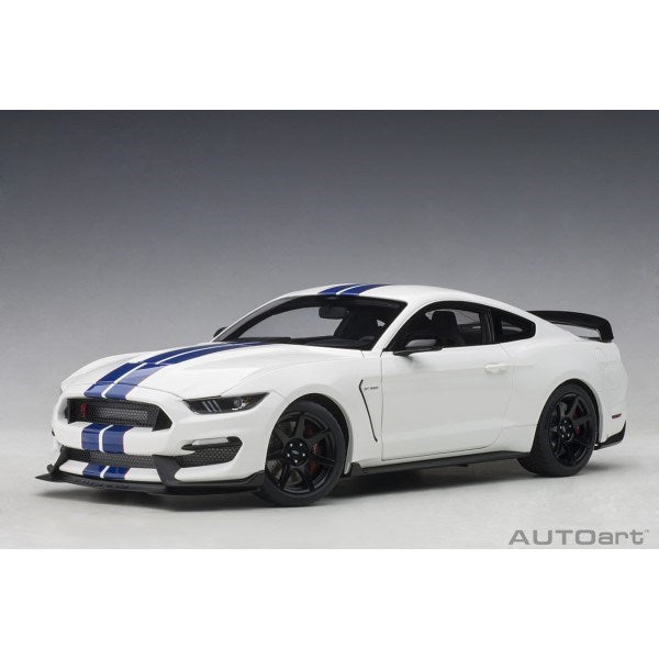 AUTOart 72931 1/18 Ford Mustang Shelby GT-350R (Oxford White/Lightning Blue Stripes)