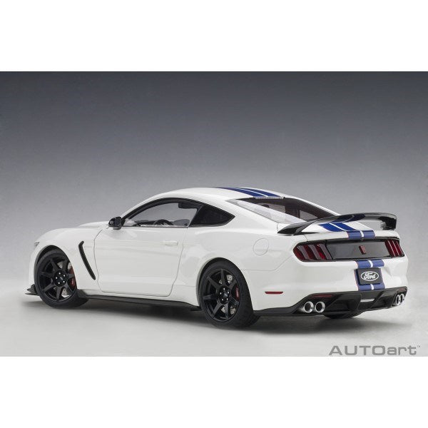 AUTOart 72931 1/18 Ford Mustang Shelby GT-350R (Oxford White/Lightning Blue Stripes)
