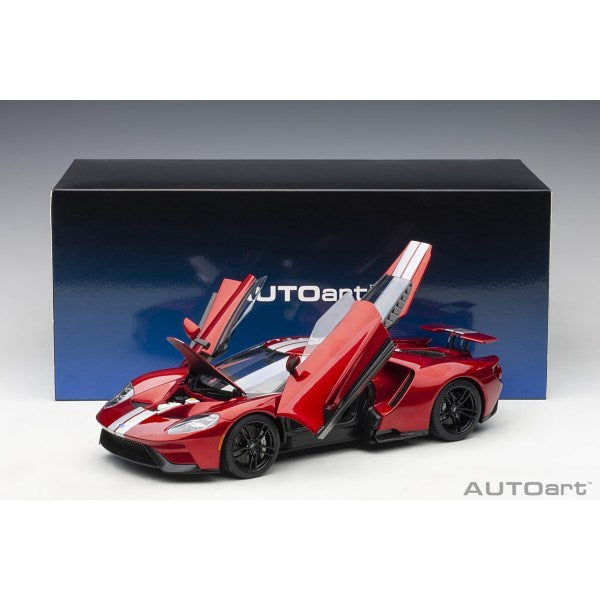 AUTOart 72943 1/18 Ford GT 2017 (Liquid Red/Silver Stripes)