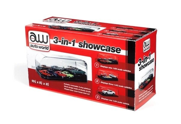 Auto World AWDC004 1/24 3-in-1 Display Case w/Interchangeable Inserts