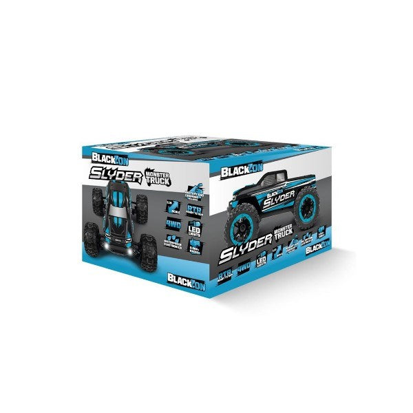 BlackZon 540104 1/16 4WD Slyder MT Electric Monster Truck RTR - Blue