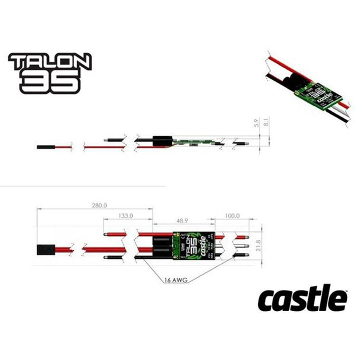 Castle Creations CSE010012200 Talon 35-Amp 25V ESC w/7-Amp BEC