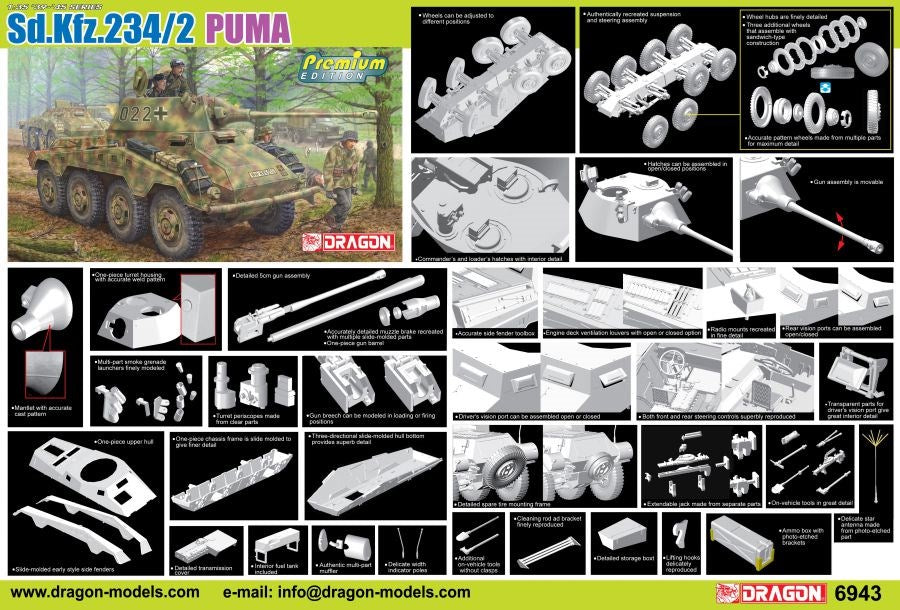 Dragon Model 6943 1/35 Sd.Kfz.234/2 PUMA (PREMIUM EDITION)