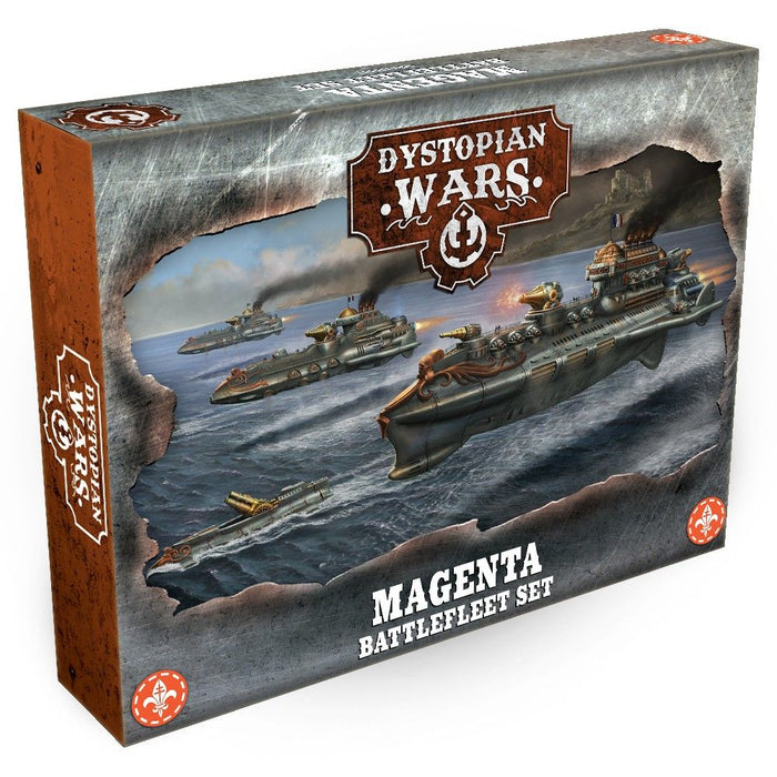 Warcradle DWA220007 Dystopian Wars: Magenta Battlefleet Set