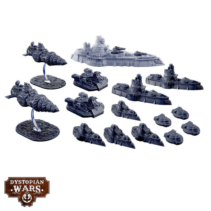 Warcradle DWA270000 Dystopian Wars: Commonwealth Starter Set -  Faction Battlefleet