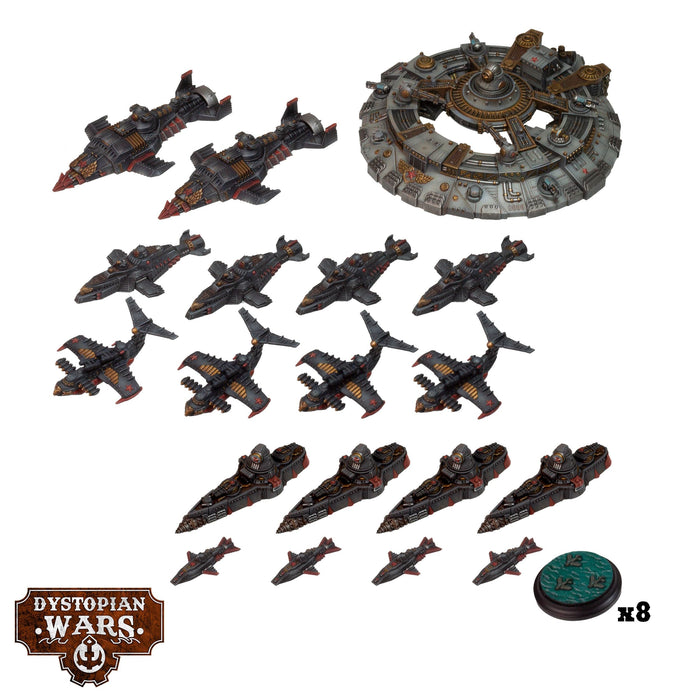 Warcradle DWA270004 Dystopian Wars: Black Wolf Battlefleet Set