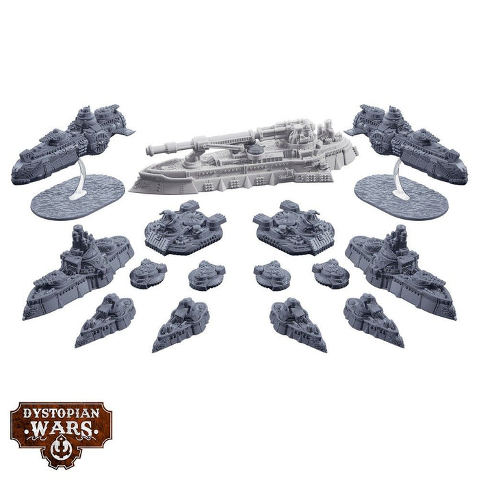 Warcradle DWA270013 Dystopian Wars: Rikhter Battlefleet Set