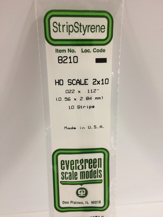 Evergreen 8210 Styrene Strip (0.022 X 0.112 X 14")