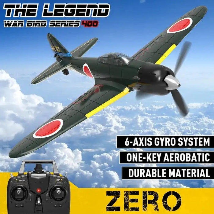 RC Plane - Ready To Fly - WWII Japanese Zero 400mm With 4Ch Remote and Gyro