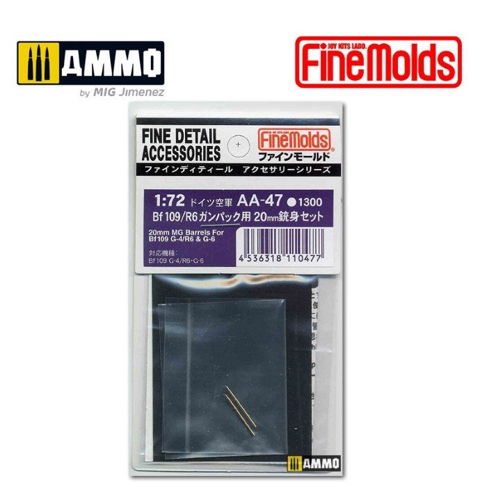 xFine Molds FMAA47 1/72 20mm MG Barrels For Bf109 G-4/R6 & G-6