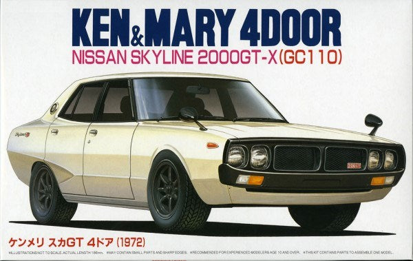 Fujimi 046228 1/24 1972 Nissan Skyline 2000GT-X (GC110) - Ken + Mary 4-Door