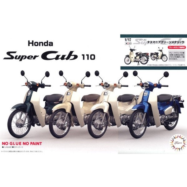 Fujimi 141978 1/12 Honda Super Cub 110 (Tasmania Green Metallic) - Snap Kit