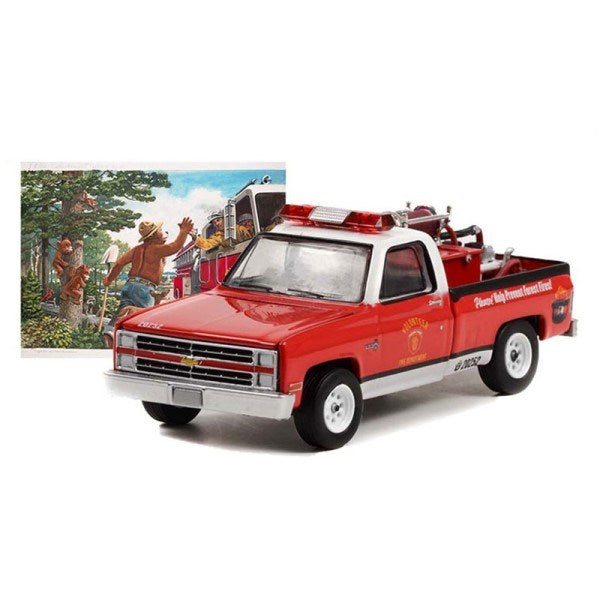 GreenLight 38020-E 1/64 1984 Chevrolet C20 Custom w/Fire Gear - "Please! Help Prevent Forest Fires!"