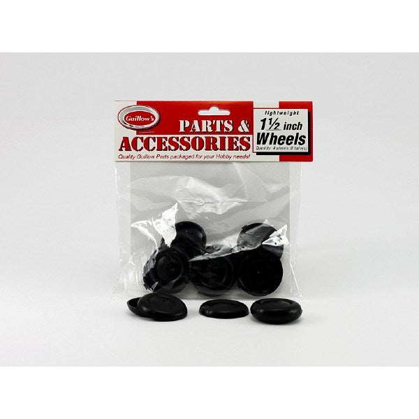 zGuillows #114 1-1/2" Plastic Black Wheel Halves (8pk) - Creates 4 Wheels