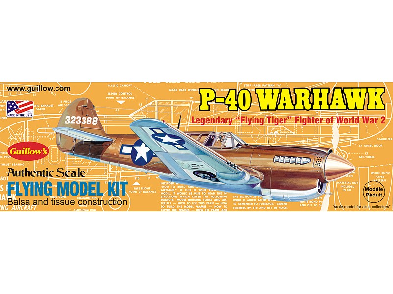 Guillows #501 1/30 P-40 Warhawk - Balsa Flying Kit